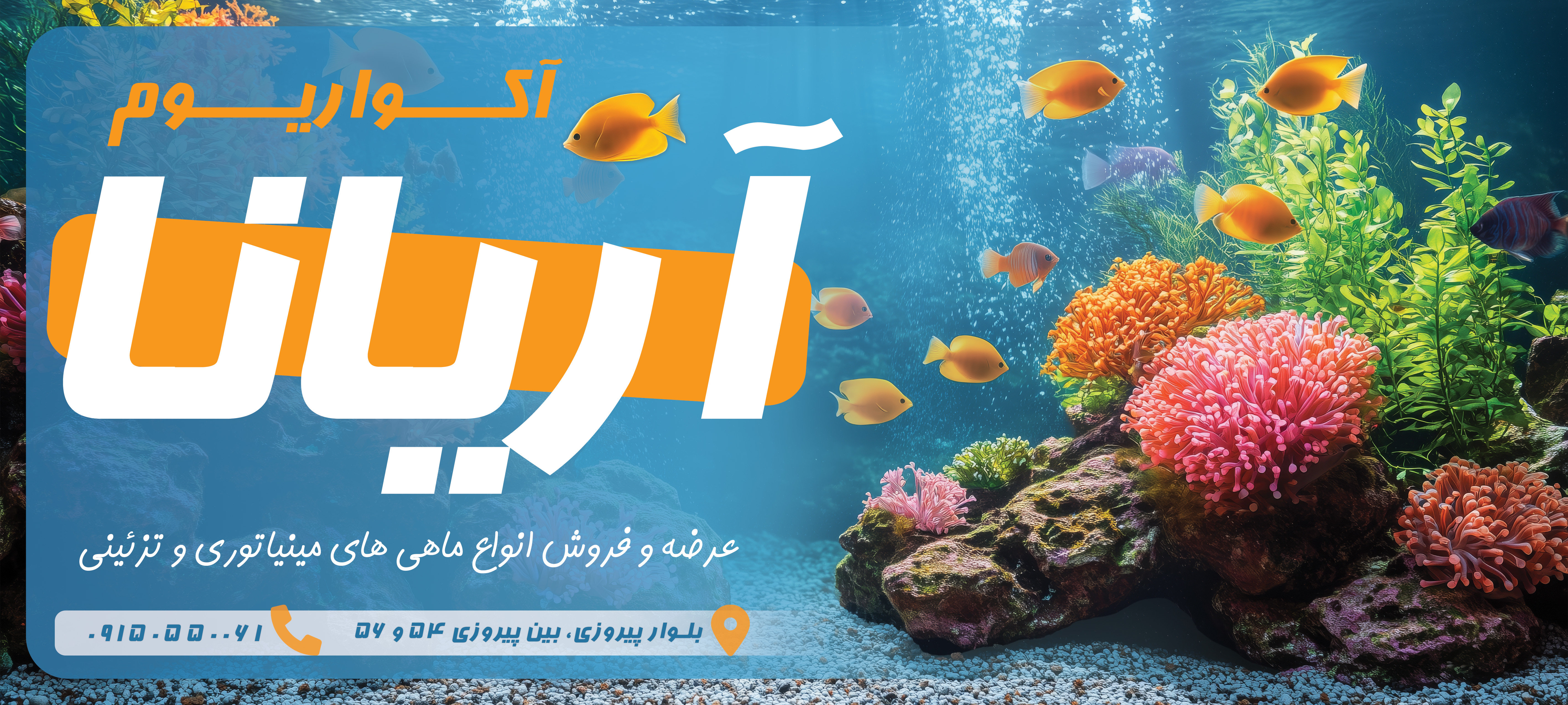 دانلود بنربیلبورد فروشگاه آکواریوم آریانا
