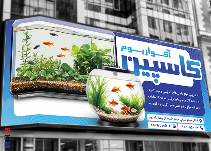دانلود بنرسر در مغازه فروشگاه آکواریوم کاسپین