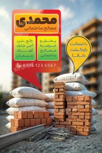 دانلود بنر عمودی مصالح ساختمانی