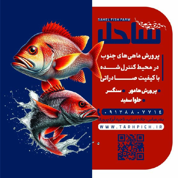 دانلود کارت ویزیت پرورش ماهی ساحل