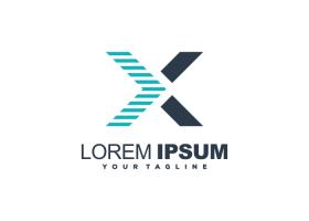 دانلود طرح لوگو x انگلیسی با خط چین