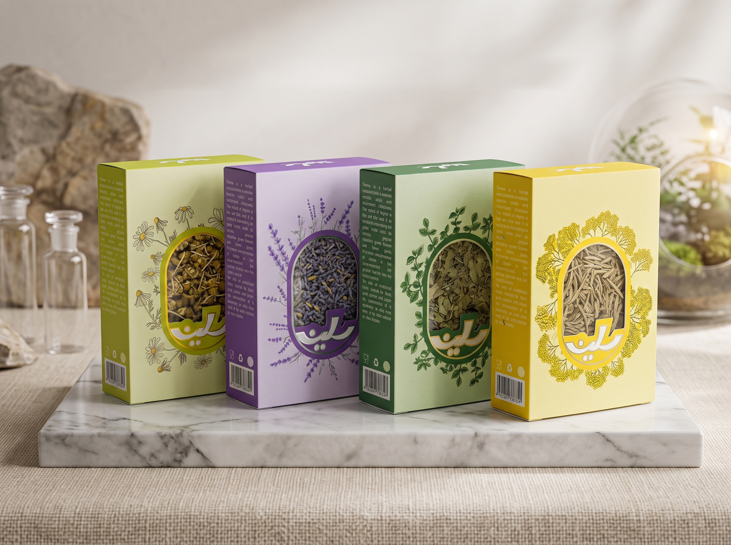 دانلود طرح بسته بندی گیاهان دارویی سلین - بسته بندی اصلی و 4 بسته بندی گیاه