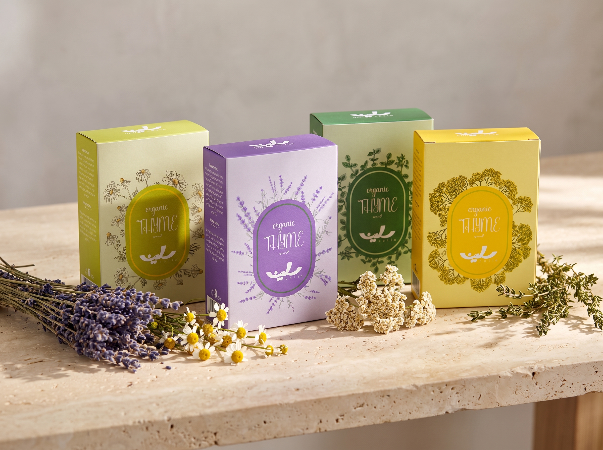 دانلود طرح بسته بندی گیاهان دارویی سلین - بسته بندی اصلی و 4 بسته بندی گیاه