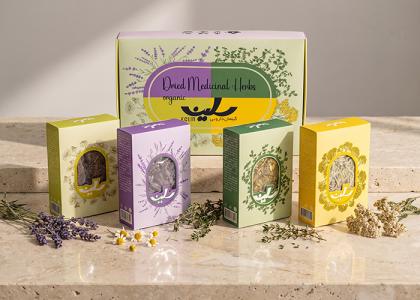 طرح بسته بندی گیاهان دارویی سلین - بسته بندی اصلی و 4 بسته بندی گیاه