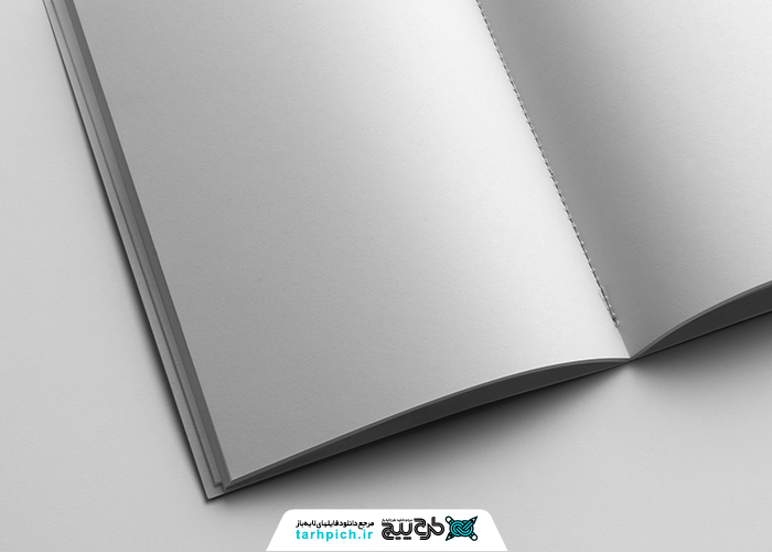 دانلود موکاپ کتاب زاویه بالا و صفحات باز و مداد