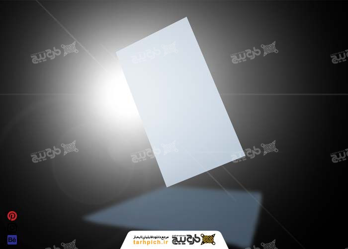 دانلود موکاپ کارت‌ویزیت با طرح سیاه و سفید و زمینه نورانی