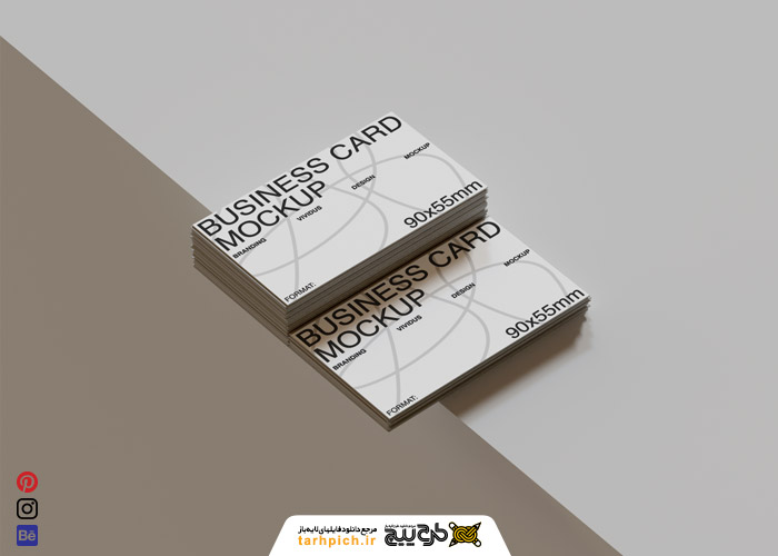 دانلود طرح موکاپ کارت ویزیت با زمینه کرم