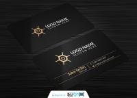 دانلود موکاپ کارت ویزیت مشکی با طرح سفید رنگ