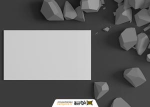 دانلود موکاپ کارت ویزیت روی الماس های سه بعدی