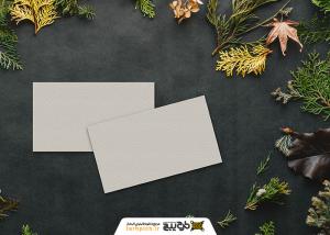 دانلود موکاپ کارت ویزیت در فضای باغ