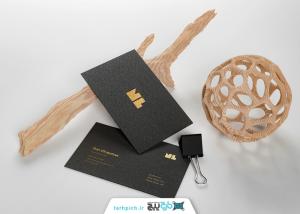 دانلود موکاپ کارت ویزیت مشکی با طرح زرد