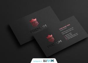 دانلود موکاپ کارت ویزیت مشکی قرمز با بک گراند مشکی
