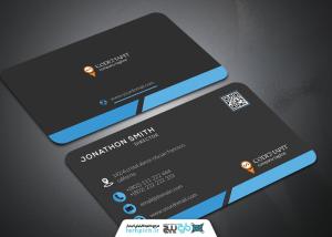دانلود موکاپ کارت ویزیت آبی مشکی