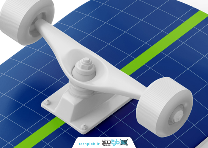 دانلود موکاپ اسکیت برد آبی