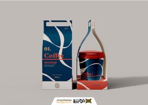 موکاپ لیوان قهوه بیرون بر با کارتون