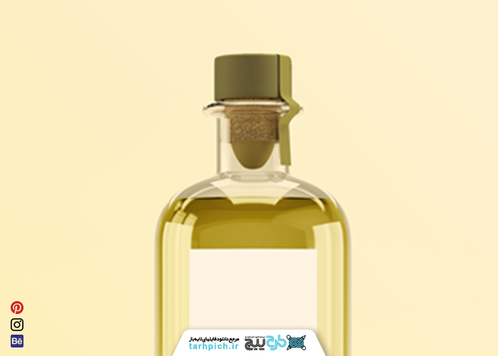 دانلود موکاپ روغن خوراکی زیتون شیشه شفاف