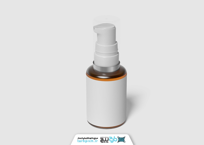 دانلود موکاپ آرایشی بهداشتی سرم روی استند