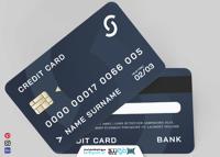 دانلود موکاپ کارت اعتباری آبی نفتی