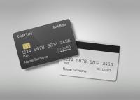 دانلود موکاپ ست کارت اعتباری با ساختار پلاستیکی روی سطح مات