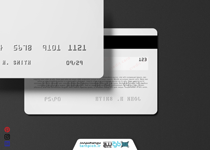 دانلود موکاپ کارت اعتباری سفید رنگ