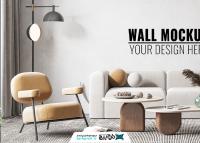 دانلود موکاپ گرافیک محیطی نمای دیوار خونه و دیزاین