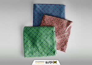 موکاپ ست پارچه با زاویه بالا و حالت تاشده روی سطح مات