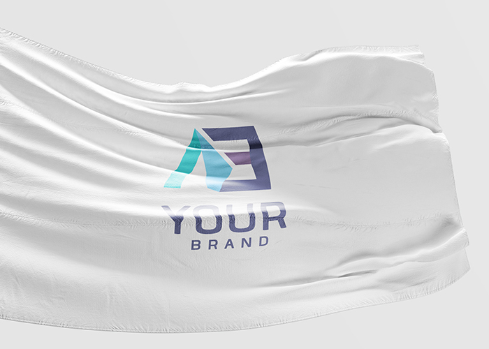 دانلود موکاپ پرچم اهتزاز سفید رنگ