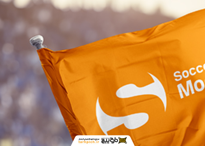 دانلود موکاپ پرچم ورزشی در استودیو
