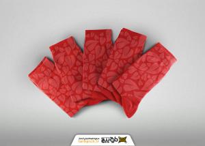 دانلود موکاپ ست جوراب ساق کوتاه با ساختار نخی روی سطح مات