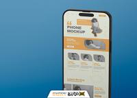 دانلود موکاپ گوشی موبایل آیفون ۱۵ با صفحه نمایش وا رفته