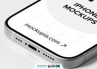 دانلود موکاپ آیفون ۱۵ پرو دوتایی نقره ایی شیک