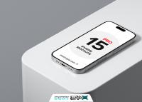 دانلود موکاپ آیفون ۱۵ پرو دوتایی نقره ایی شیک