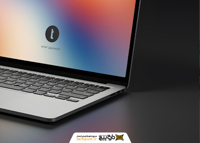 دانلود موکاپ لپتاپ مک بوک پرو نقره ای