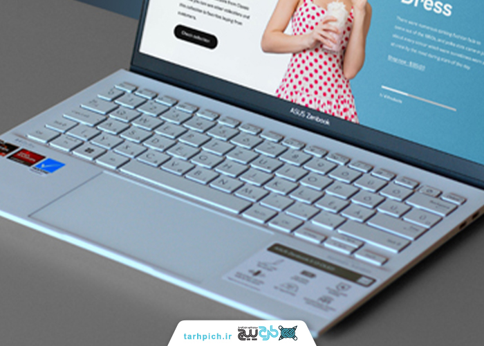 دانلود موکاپ لپتاپ نقره ای با دور مشکی