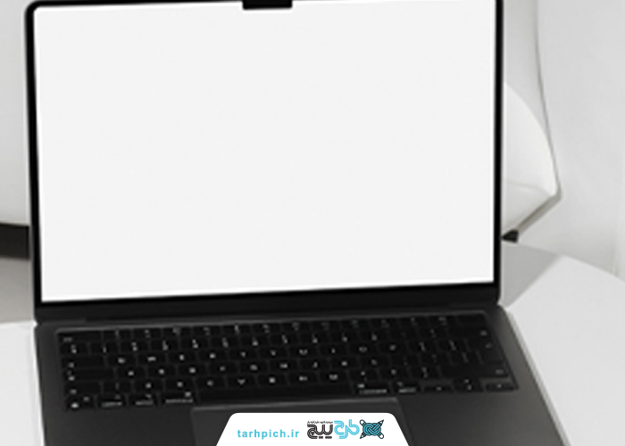 دانلود موکاپ لپتاپ سفید با دور مشکی