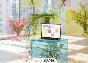 دانلود موکاپ لپتاپ در گلخانه