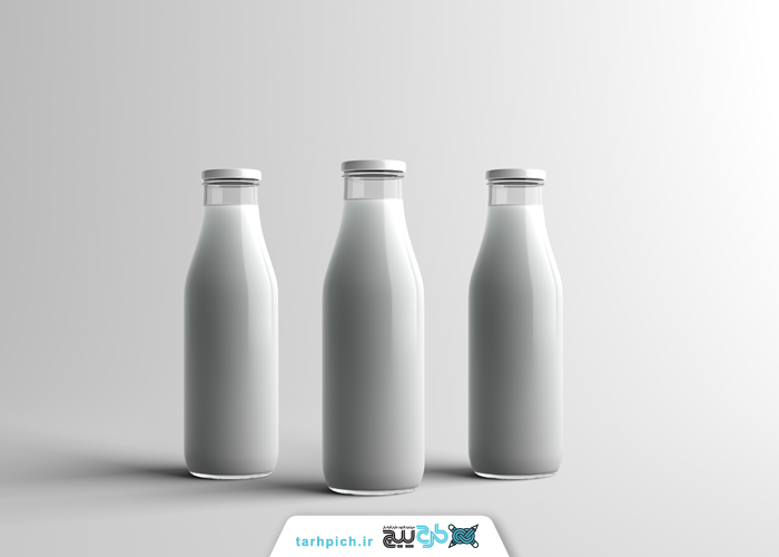 دانلود موکاپ پک شیر شیشه ای استوانه ای