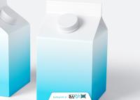 دانلود موکاپ شیر پاکتی کوچیک دوتایی