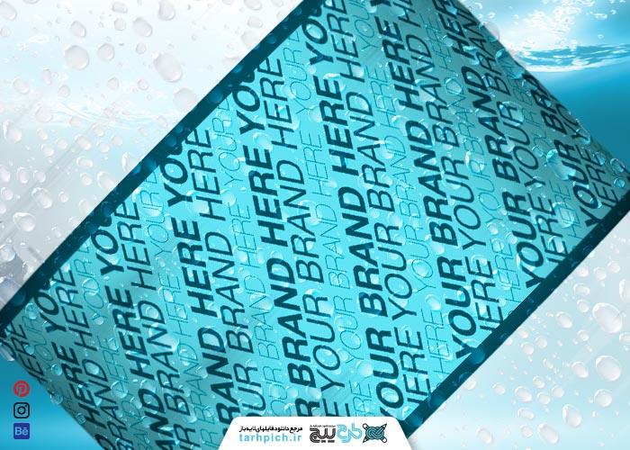 دانلود موکاپ آب معدنی ایستاده و کج