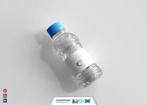 دانلود موکاپ آب معدنی بطری کوچک با درب آبی