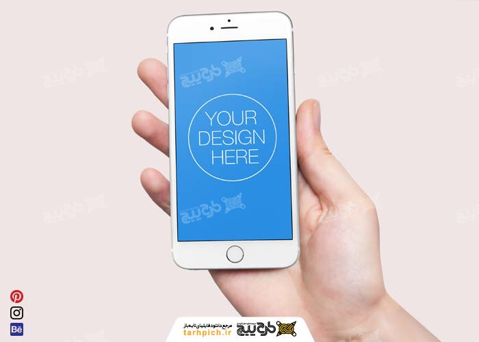 دانلود موکاپ موبایل سفید در دست