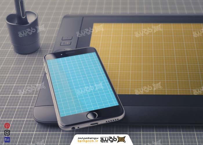 دانلود موکاپ موبایل و قلم دیجیتال
