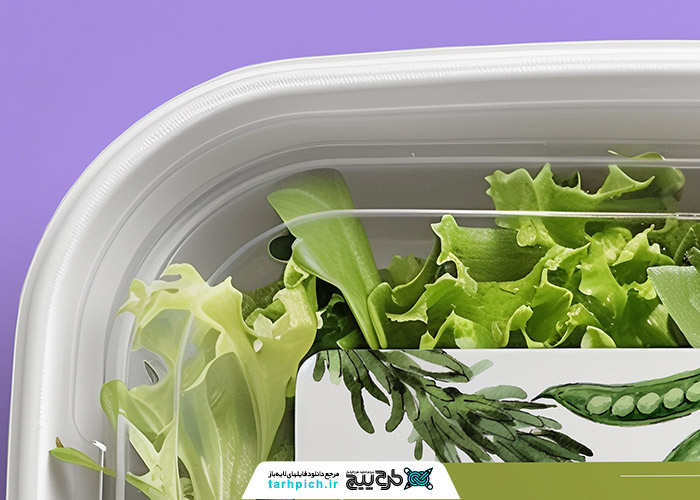دانلود موکاپ بسته بندی ظرف پلاستیکی برای سالاد