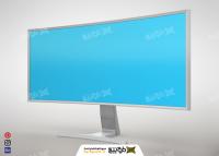 دانلود موکاپ مانیتور پایه دار با صفحه آبی