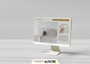 دانلود موکاپ مانیتور پایه دار سفید
