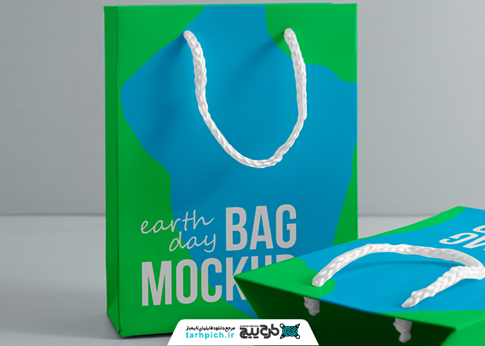 دانلود موکاپ کیسه و پاکت کاغذی باکس های خرید دسته دار