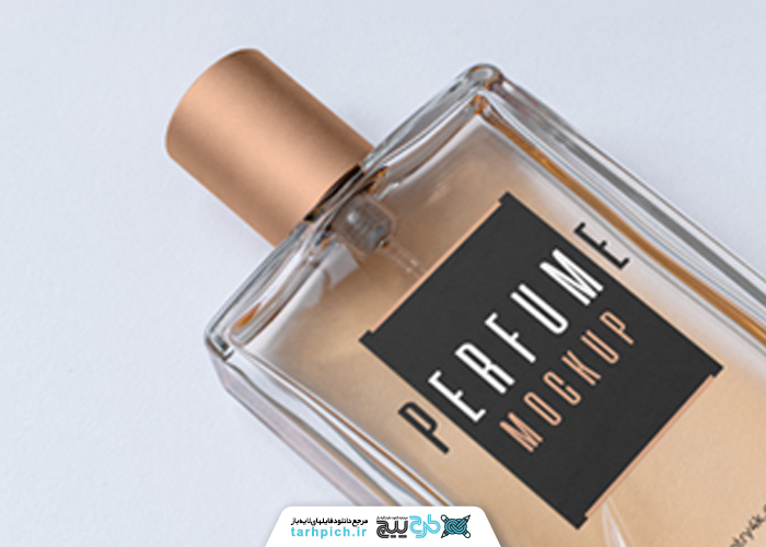 دانلود موکاپ شیشه عطر از نمای بالا