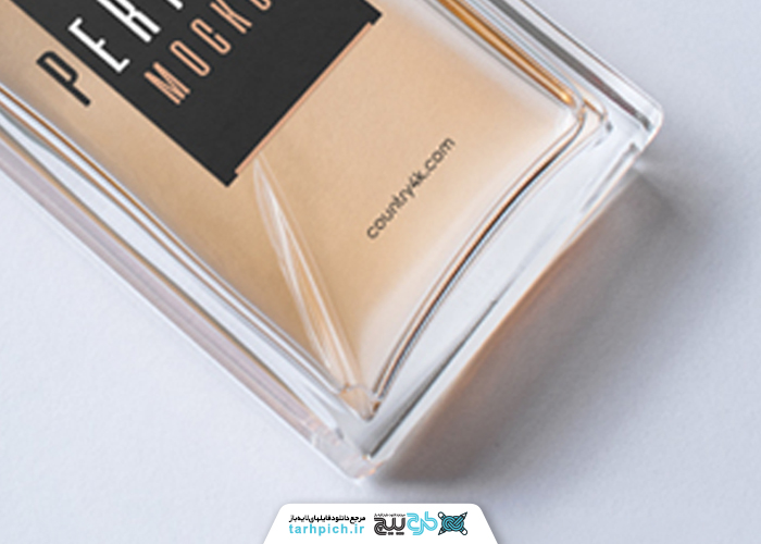 دانلود موکاپ شیشه عطر از نمای بالا