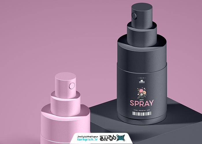 دانلود موکاپ عطر و ادکلن اسپری سایز کوچک دوتایی