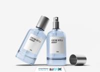 دانلود موکاپ عطر و ادکلن شیشه ای آبی